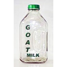 Half Gallon Goat Milk Bottle and Bottle with a Six Glasses