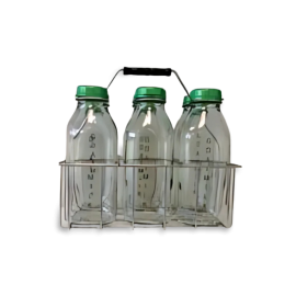 Quart Milk Bottle Carrier with Four or Six Bottles