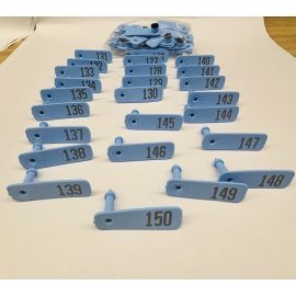 Allflex Sheep & Goat tags blue #"s 126 thru 150